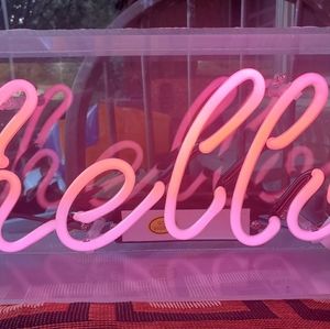 Neon "Hello" sign